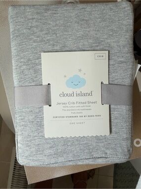cloud island Heather Gray Jersey Crib Fitted Sheet